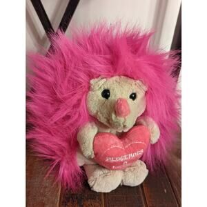 Goffa Pink Hedgehog with Heart Valentine's Plush